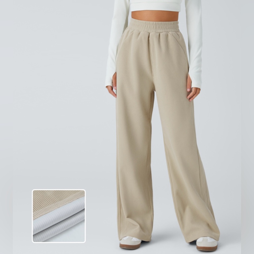High Waisted Side Pocket Straight Leg Mop
Corduroy Casual Pants